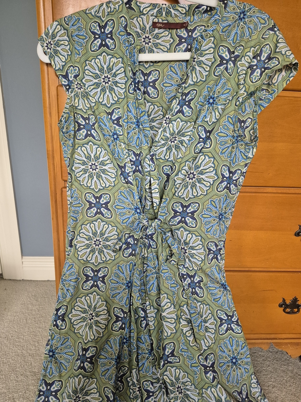 Tea Collection Green and Blue Floral Maxi Dress